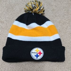 Steelers NFL Black and Gold Knit Hat with Pom